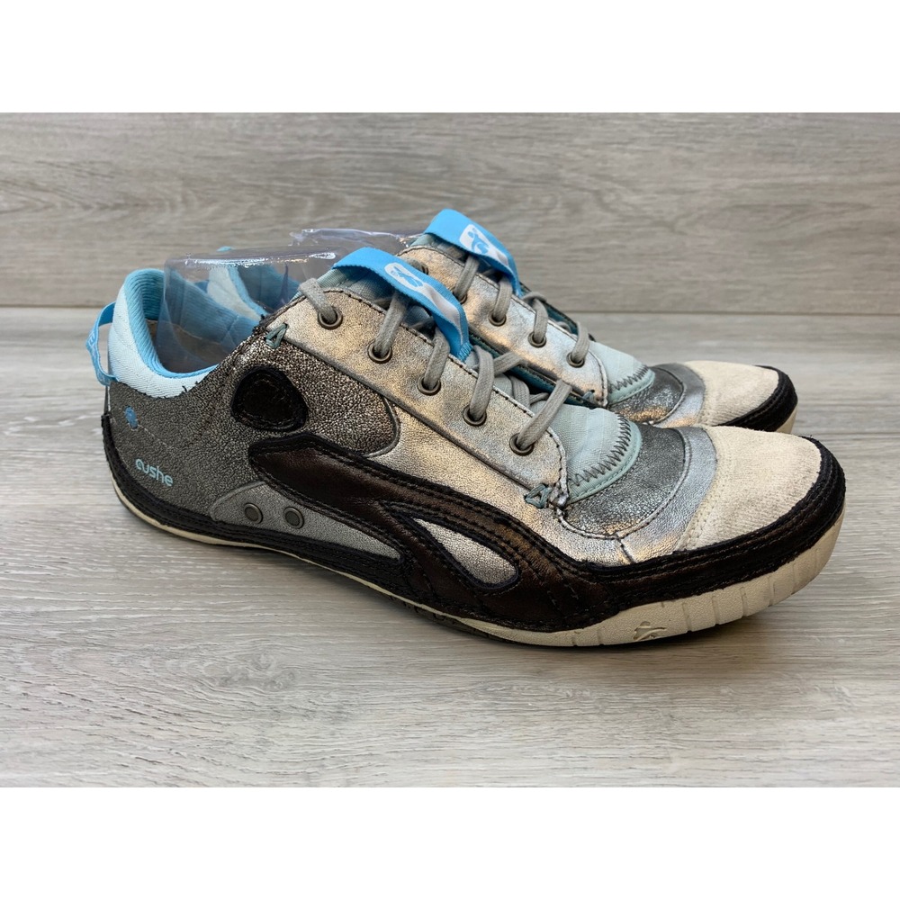 Cushe Boutique Sneak Women's Sneakers Leather Silver Metallic‎ Low Top 11 Shoes